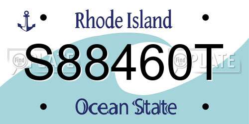 S88460T Rhode Island License Plate