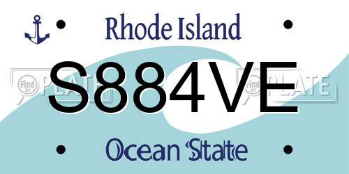 S884VE Rhode Island License Plate