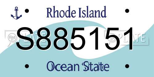 S885151 Rhode Island License Plate
