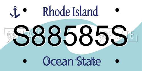 S88585S Rhode Island License Plate