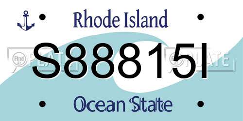 S88815I Rhode Island License Plate