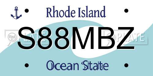 S88MBZ Rhode Island License Plate