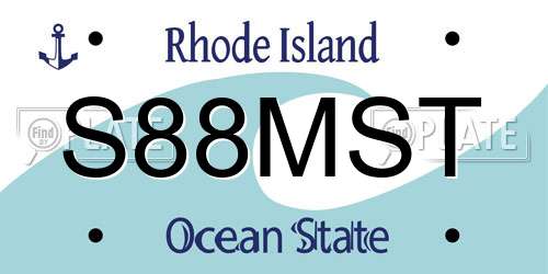 S88MST Rhode Island License Plate