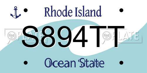 S894TT Rhode Island License Plate