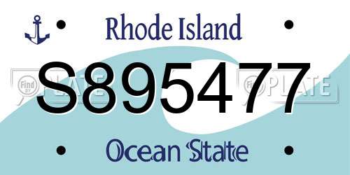 S895477 Rhode Island License Plate