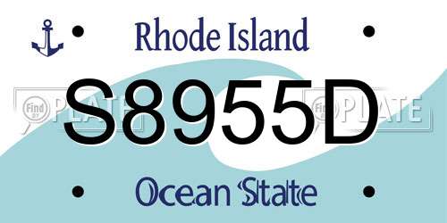 S8955D Rhode Island License Plate