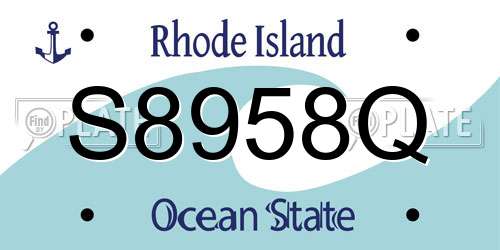 S8958Q Rhode Island License Plate