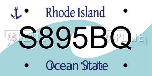 S895BQ Rhode Island License Plate
