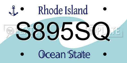 S895SQ Rhode Island License Plate