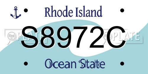 S8972C Rhode Island License Plate