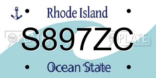 S897ZC Rhode Island License Plate