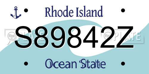 S89842Z Rhode Island License Plate
