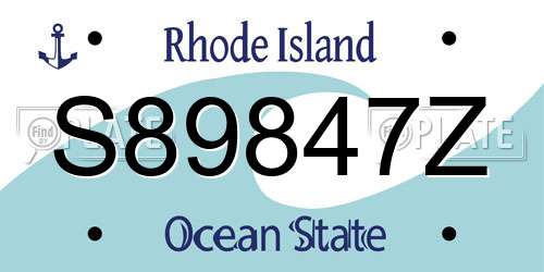 S89847Z Rhode Island License Plate
