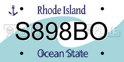 S898BO Rhode Island License Plate