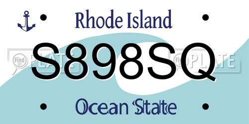 S898SQ Rhode Island License Plate
