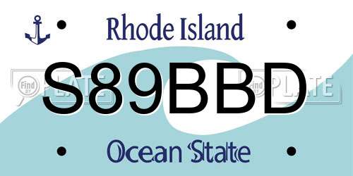 S89BBD Rhode Island License Plate