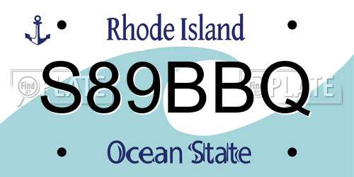 S89BBQ Rhode Island License Plate