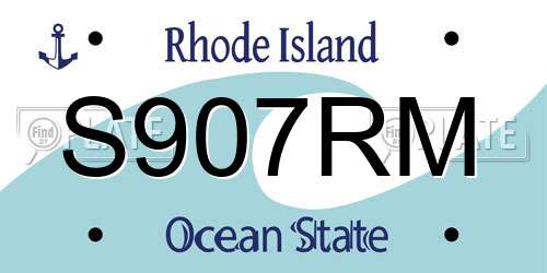 S907RM Rhode Island License Plate