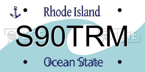 S90TRM Rhode Island License Plate