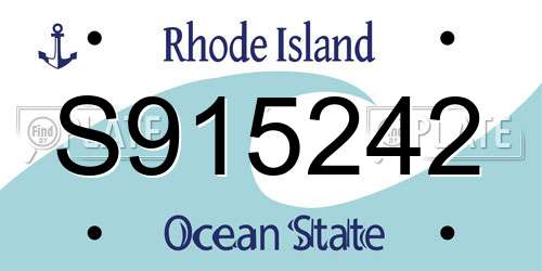 S915242 Rhode Island License Plate