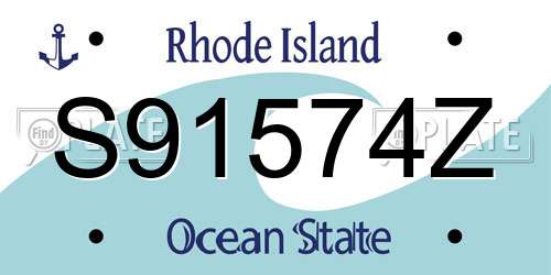 S91574Z Rhode Island License Plate