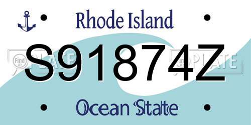 S91874Z Rhode Island License Plate