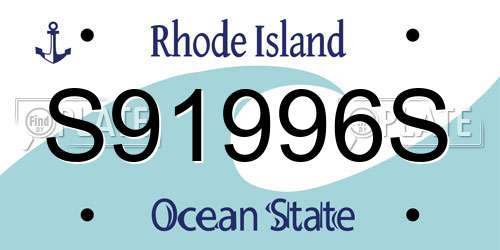 S91996S Rhode Island License Plate