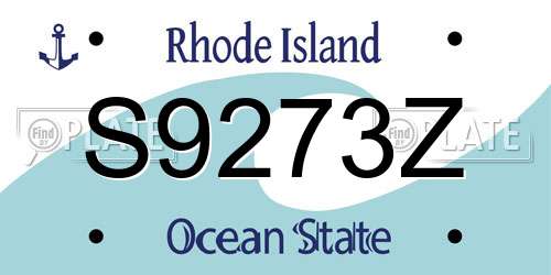 S9273Z Rhode Island License Plate
