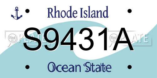 S9431A Rhode Island License Plate