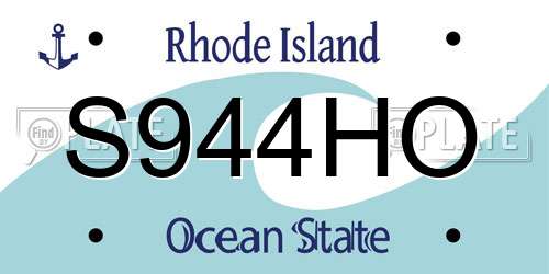 S944HO Rhode Island License Plate
