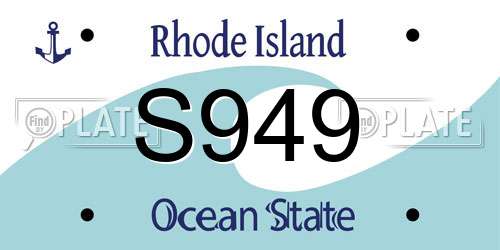 S949 Rhode Island License Plate