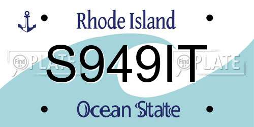 S949IT Rhode Island License Plate