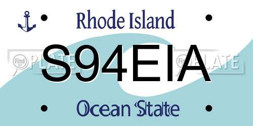S94EIA Rhode Island License Plate