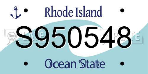 S950548 Rhode Island License Plate