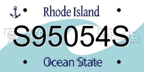 S95054S Rhode Island License Plate