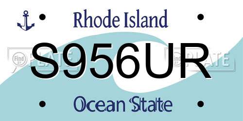 S956UR Rhode Island License Plate