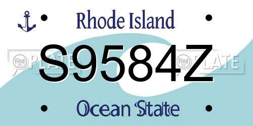 S9584Z Rhode Island License Plate