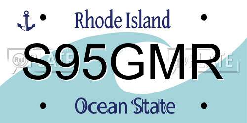 S95GMR Rhode Island License Plate