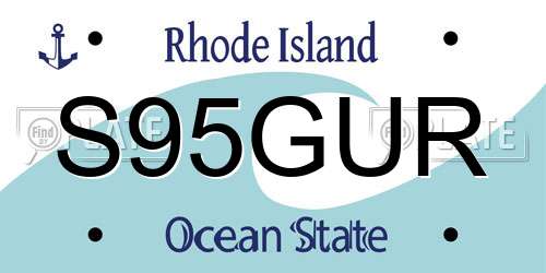 S95GUR Rhode Island License Plate