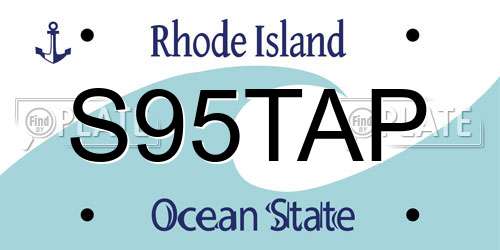 S95TAP Rhode Island License Plate