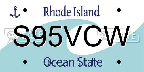 S95VCW Rhode Island License Plate