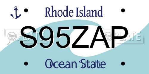 S95ZAP Rhode Island License Plate