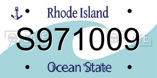 S971009 Rhode Island License Plate