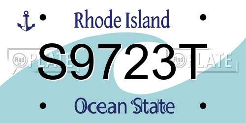 S9723T Rhode Island License Plate