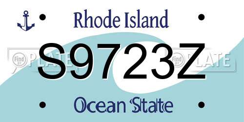 S9723Z Rhode Island License Plate