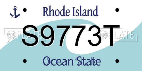 S9773T Rhode Island License Plate