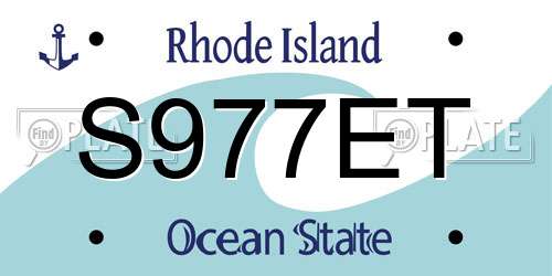 S977ET Rhode Island License Plate