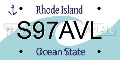 S97AVL Rhode Island License Plate