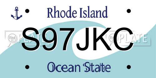 S97JKC Rhode Island License Plate