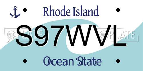 S97WVL Rhode Island License Plate